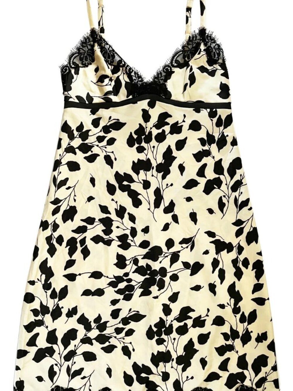 Banana Republic vintage slipdress slip S/M unique Black ivory lace MUST SEE chic